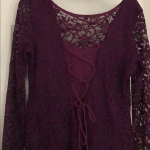 Lace Plum Midi Dress